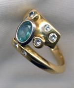 bague tourmaline et diamants